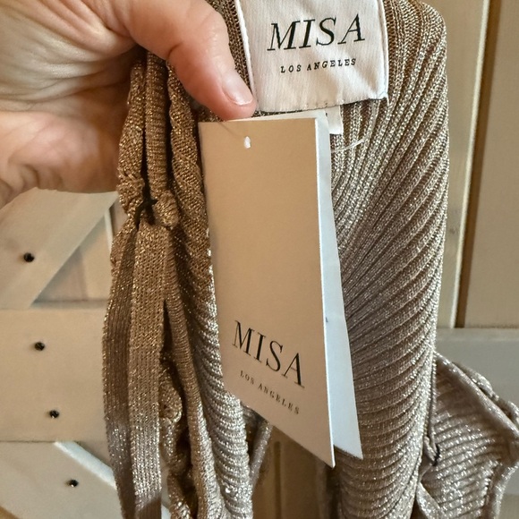 NWT Misa Los Angeles Lurex Cut Out Dress - Picture 2 of 4